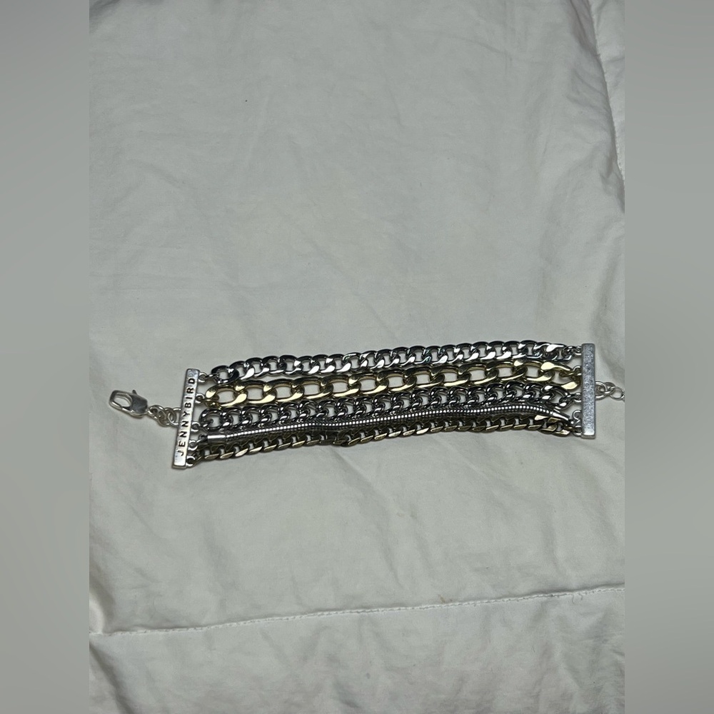 NWOT Jenny Bird boho moto bracelet, layered, chain, 5 strands - Picture 2 of 4